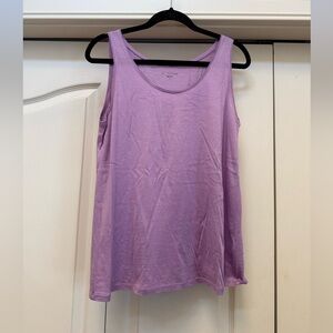 EILEEN FISHER | Purple Silk/Cotton Blend Tank Top